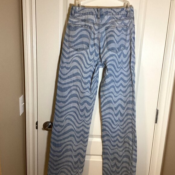 Garage Denim Jambe Women's Girl's Wide Leg Jeans Hazy Blue Raw Hem Size 3 - Picture 6 of 10